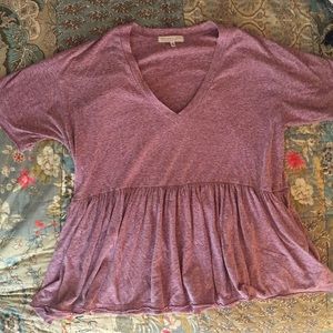 Truly Madly Deeply V Neck Peplum Tee